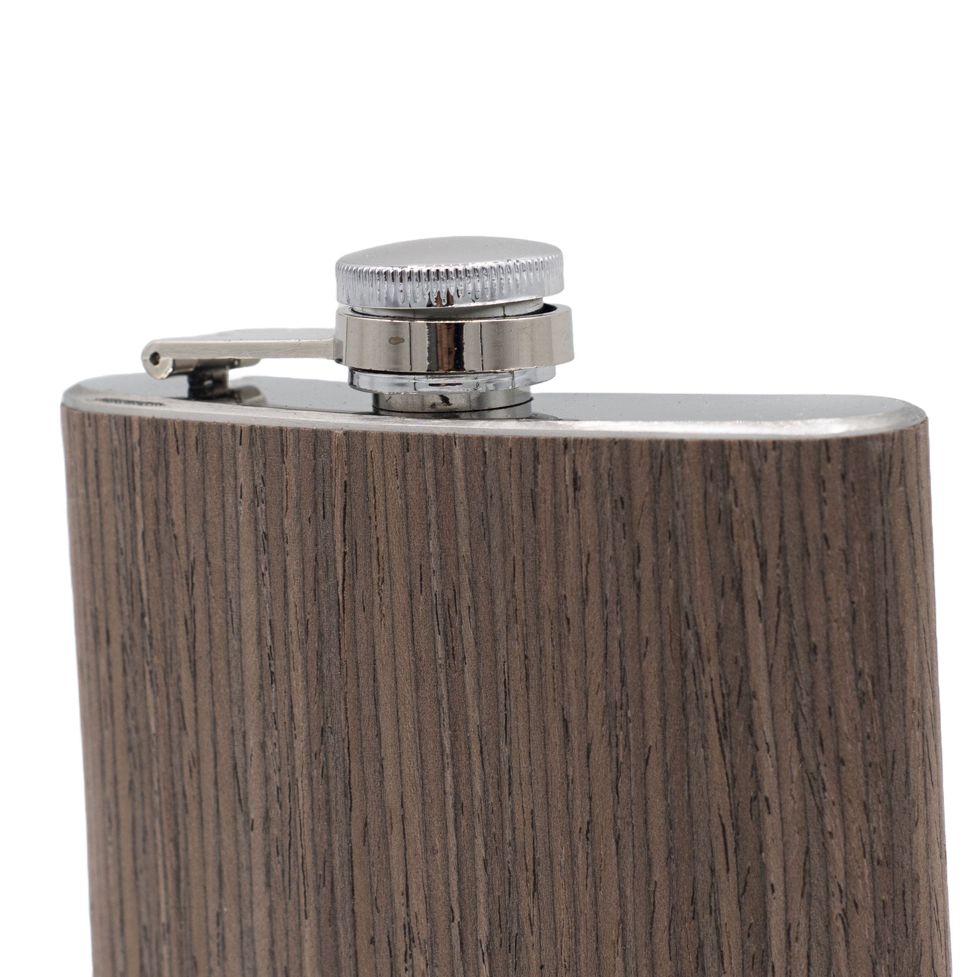 Exklusiver Gravierter Flachmann mit Holzverkleidung – 175 ml 🥃