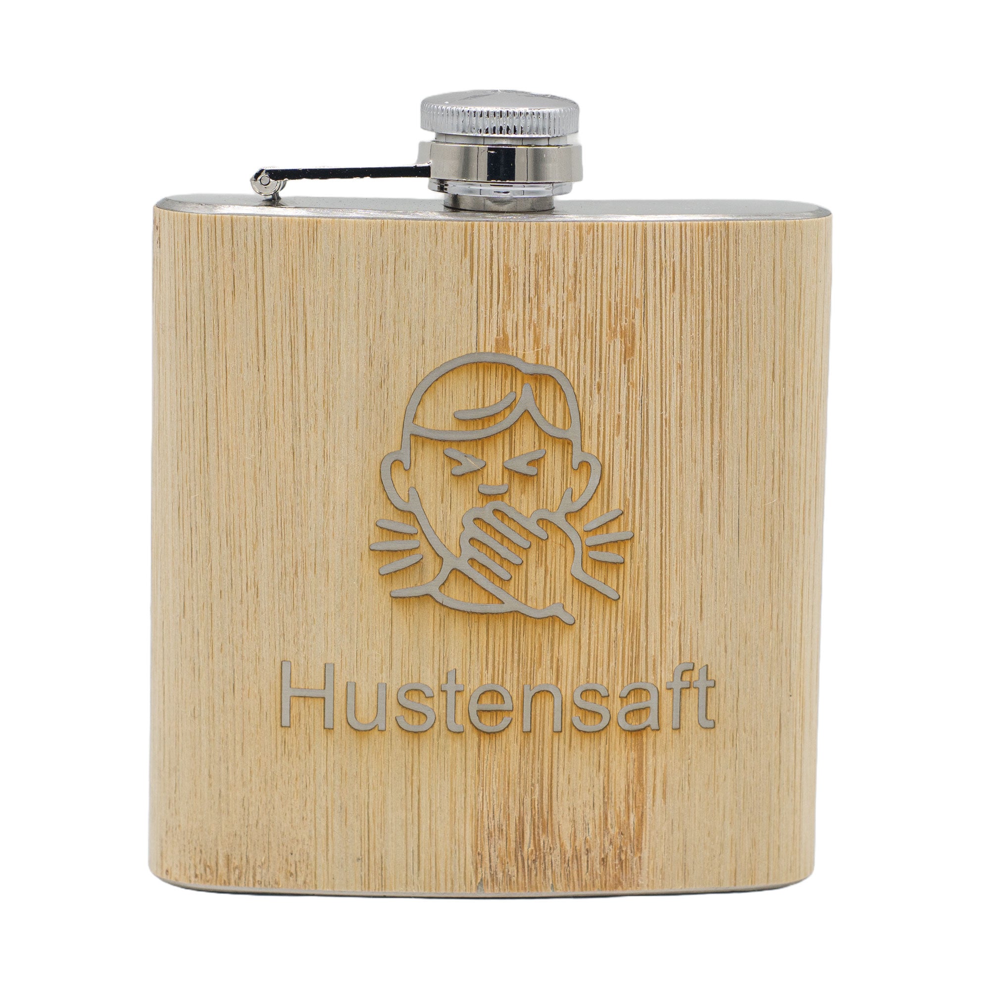 Exklusiver Gravierter Flachmann mit Holzverkleidung – 175 ml 🥃