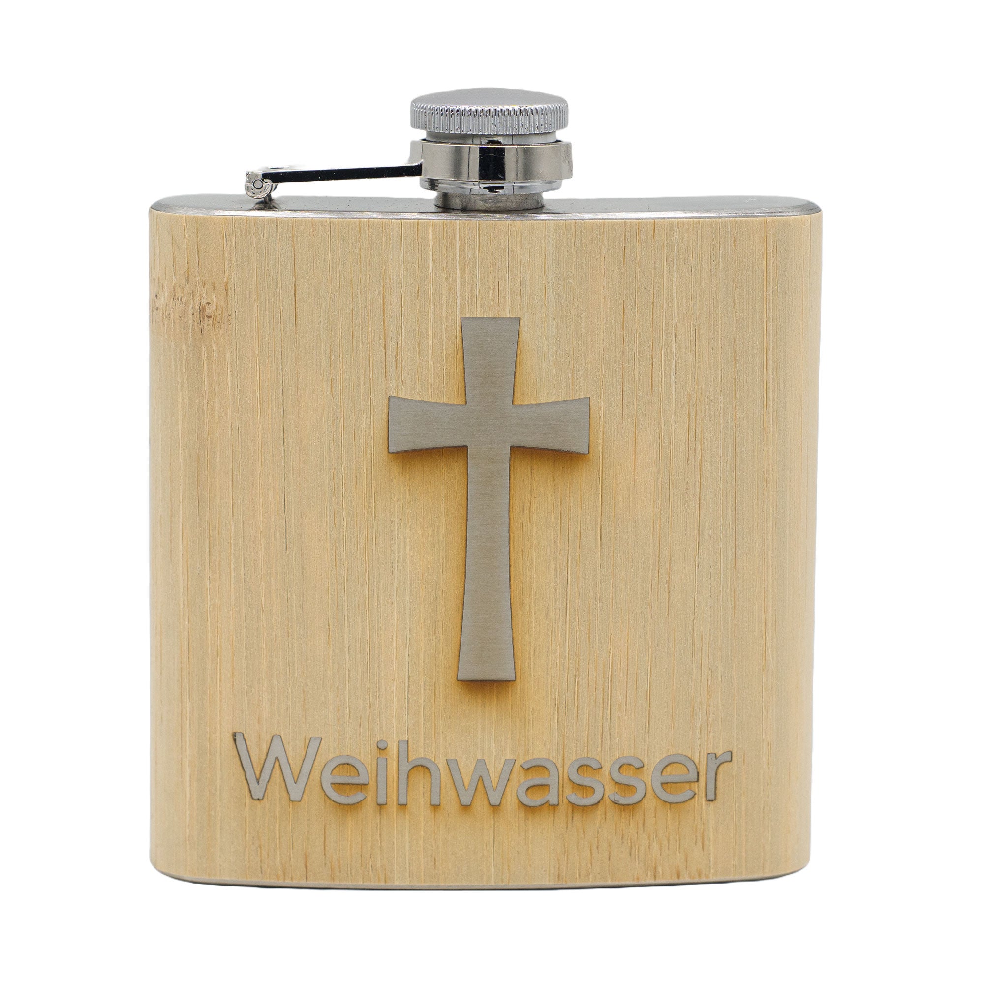 Exklusiver Gravierter Flachmann mit Holzverkleidung – 175 ml 🥃